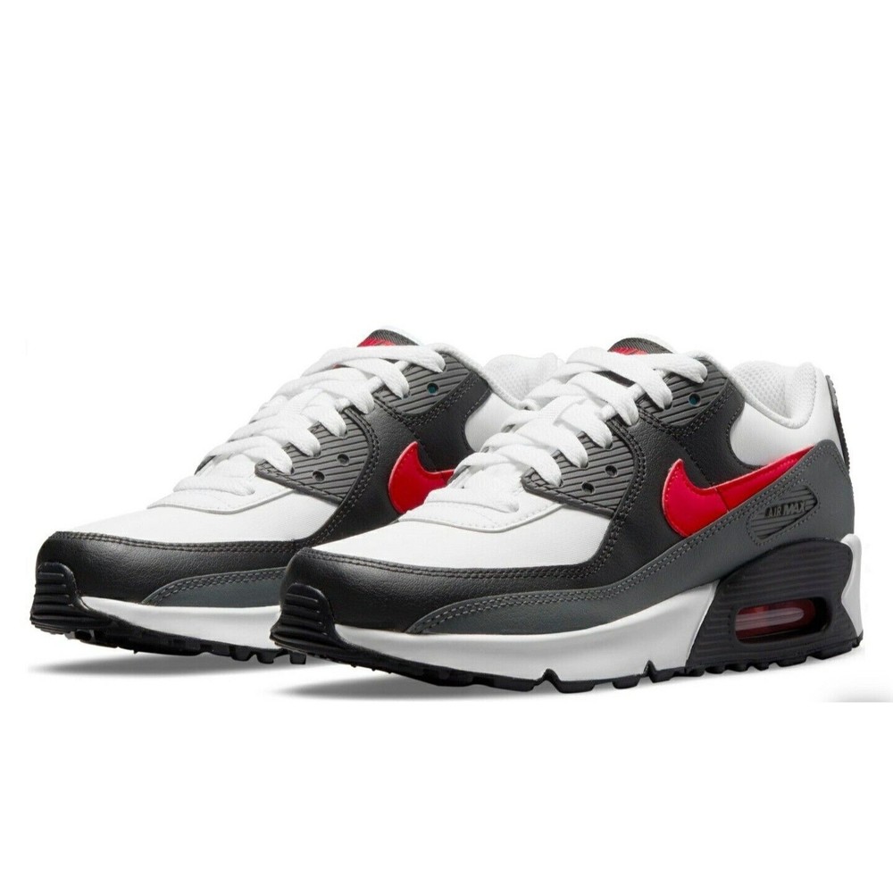 Nike Air Max 90 LTR (GS) White/University Red-Iron Grey CD6864-113 Unisex.